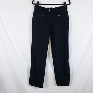 Moonstone Softshell Snow Pants Womens M Black Ski Winter Sports Zip Ankle
